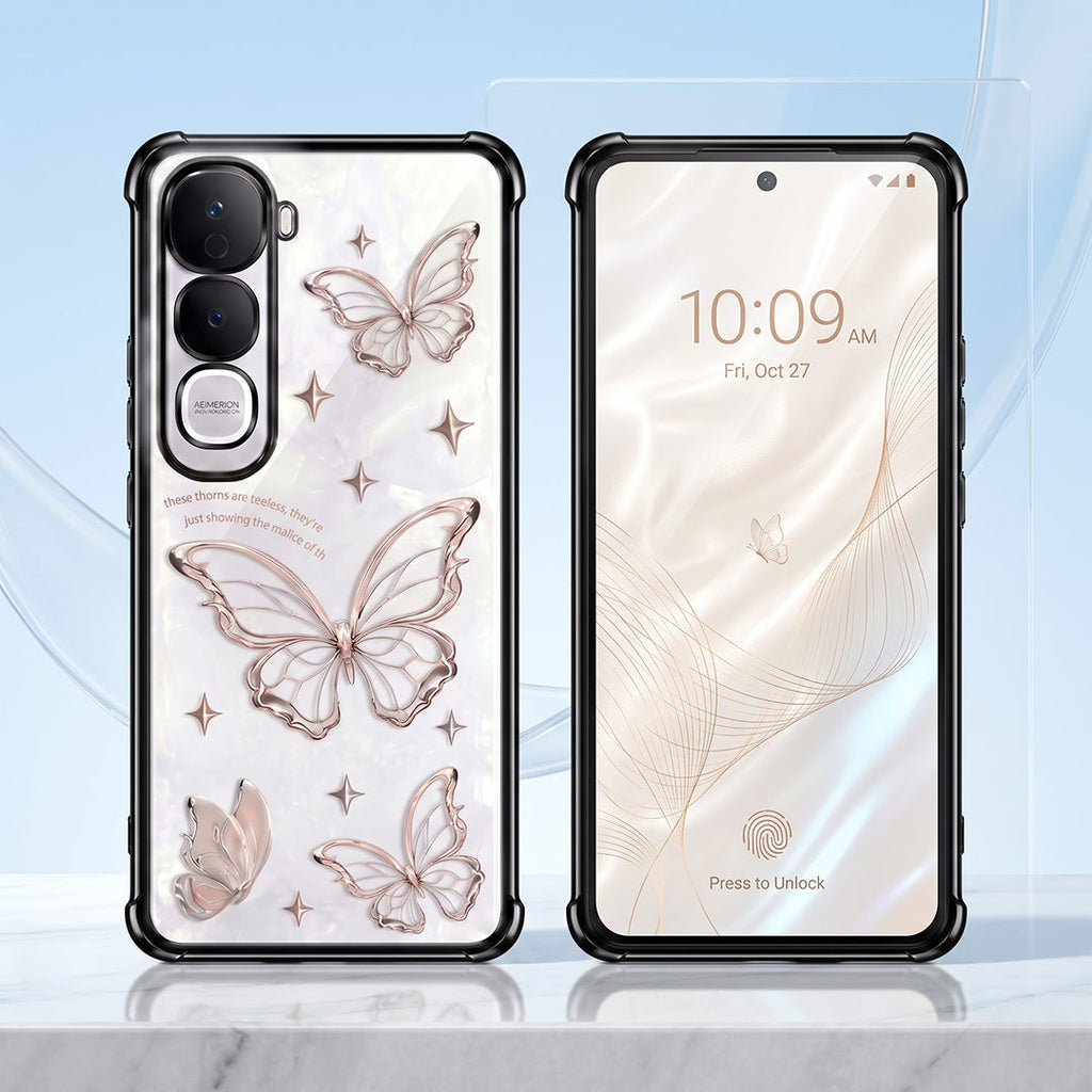 Vivo Y400 Pro 5G Transparent Butterfly Anti-Yellow Airbag Cover