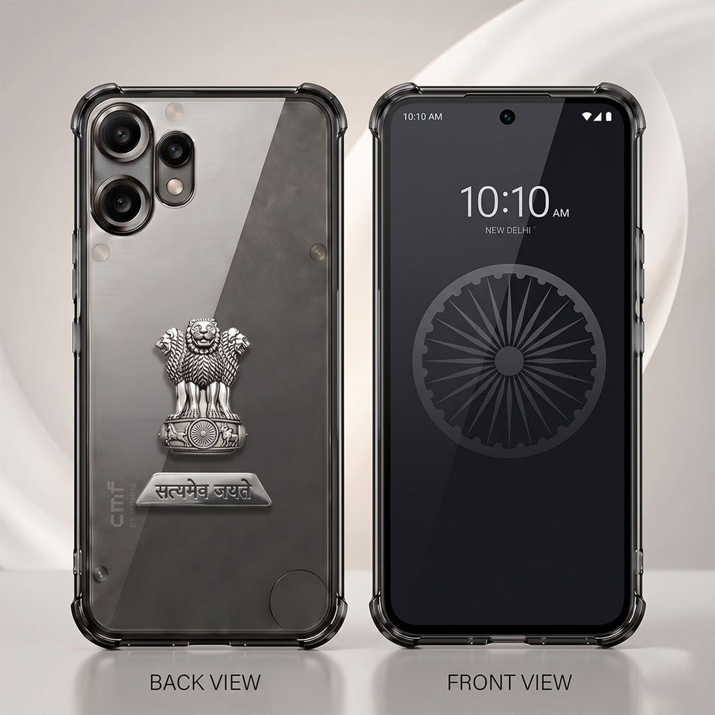 Nothing Phone 2 Pro 5G Satyamev Jayate 2-in-1 Emblem Transparent Shockproof Airbag Case