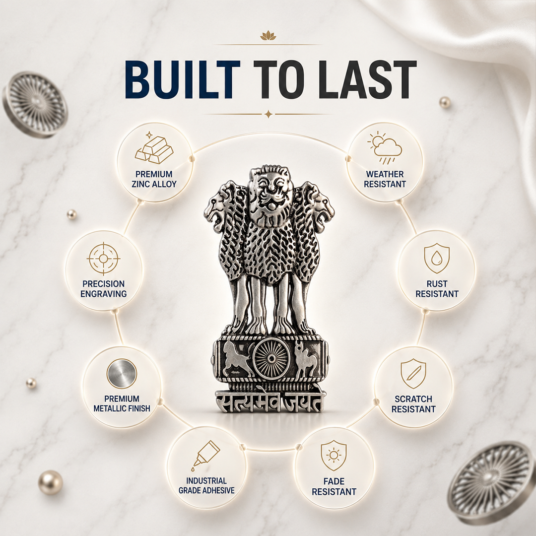 Redmi Note 15 5G Compatible Satyamev Jayate 3D Metal Emblem Sticker