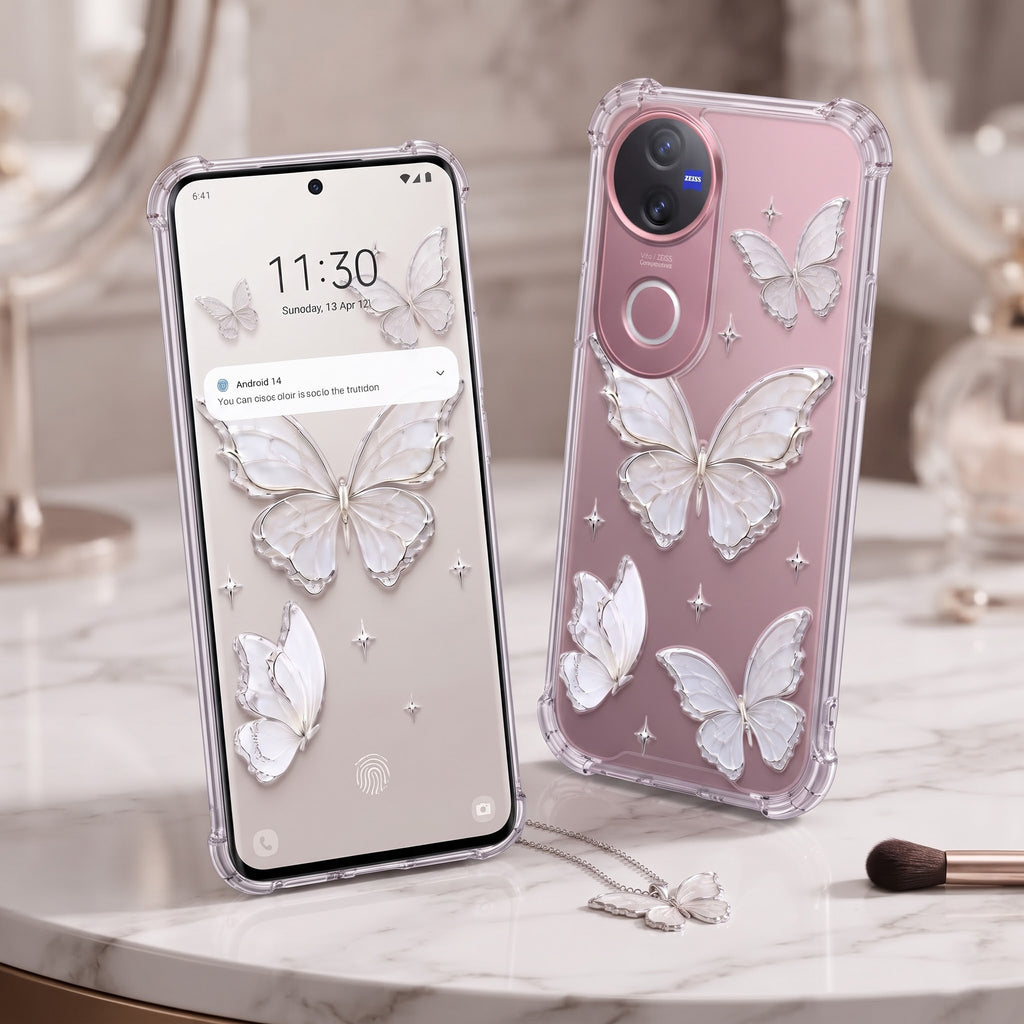 Vivo V50 5G Transparent Butterfly Airbag Cover