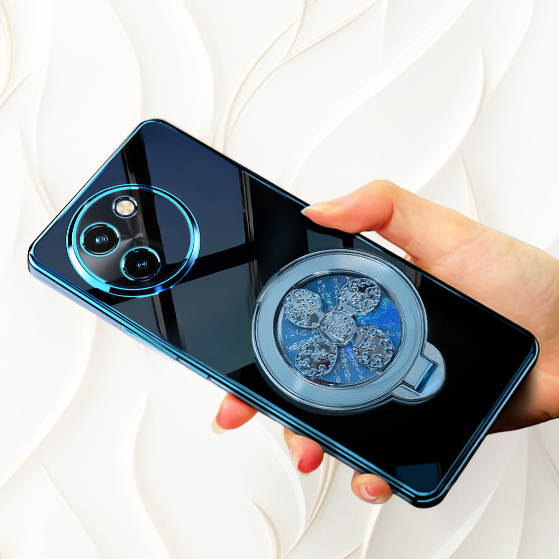Vivo T3x 5G Electroplating Reflective Fidget Rotating Back Case