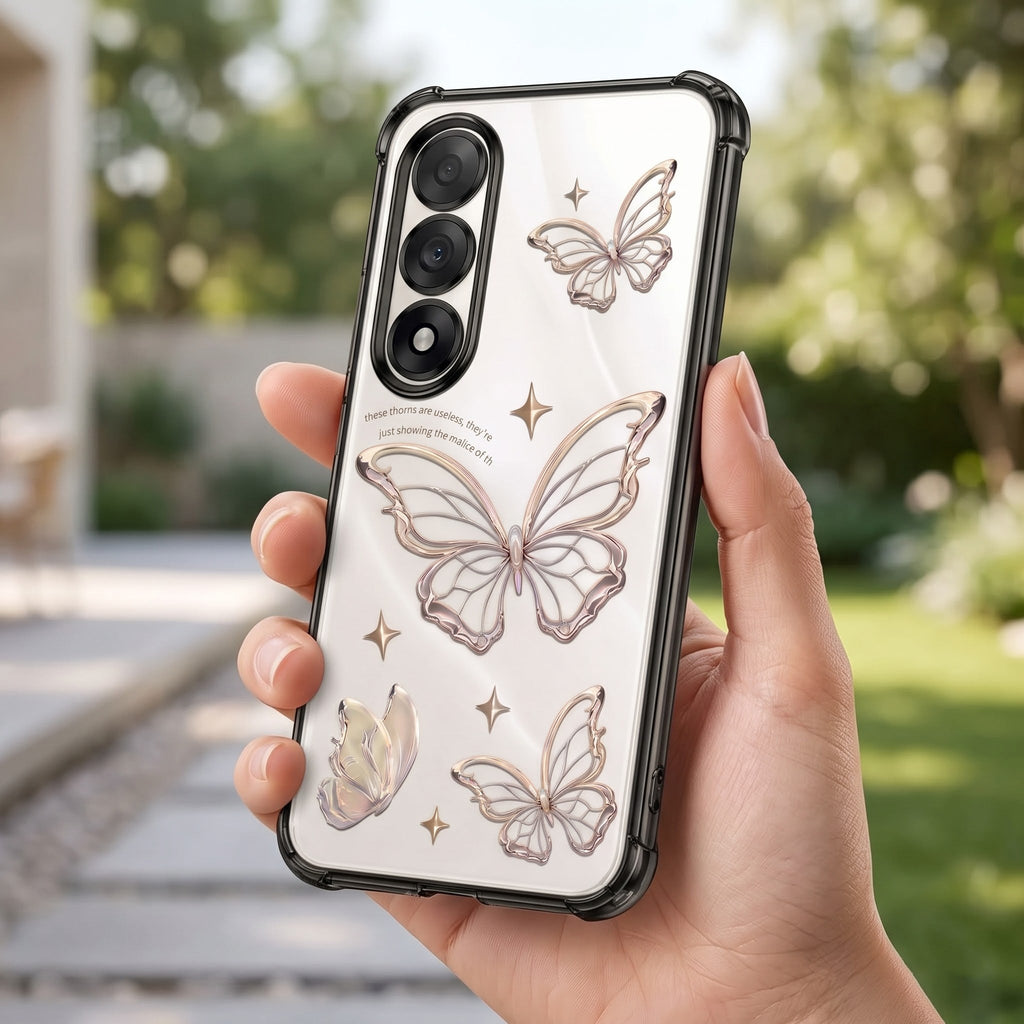 Oneplus Nord 5 5G Transparent Butterfly Anti-Yellow Airbag Cover
