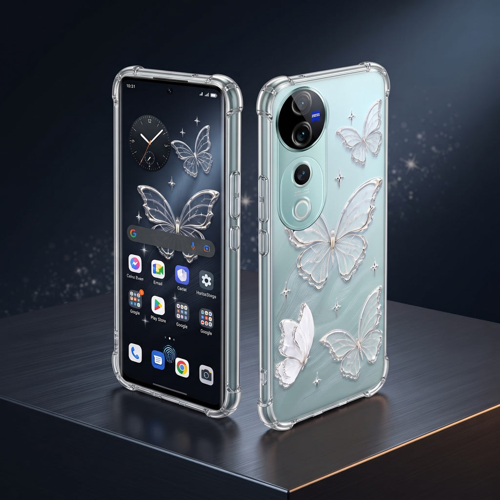 Vivo V40 PRO 5G Transparent Butterfly Airbag Cover