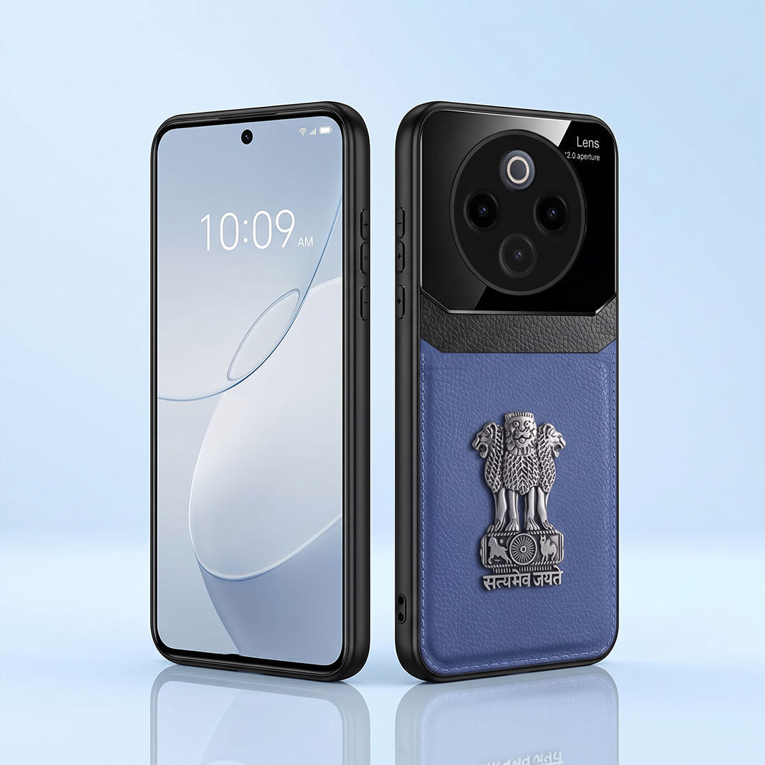 Vivo T4 5G Satyamev Jayate 3D Metal Leather Back Case