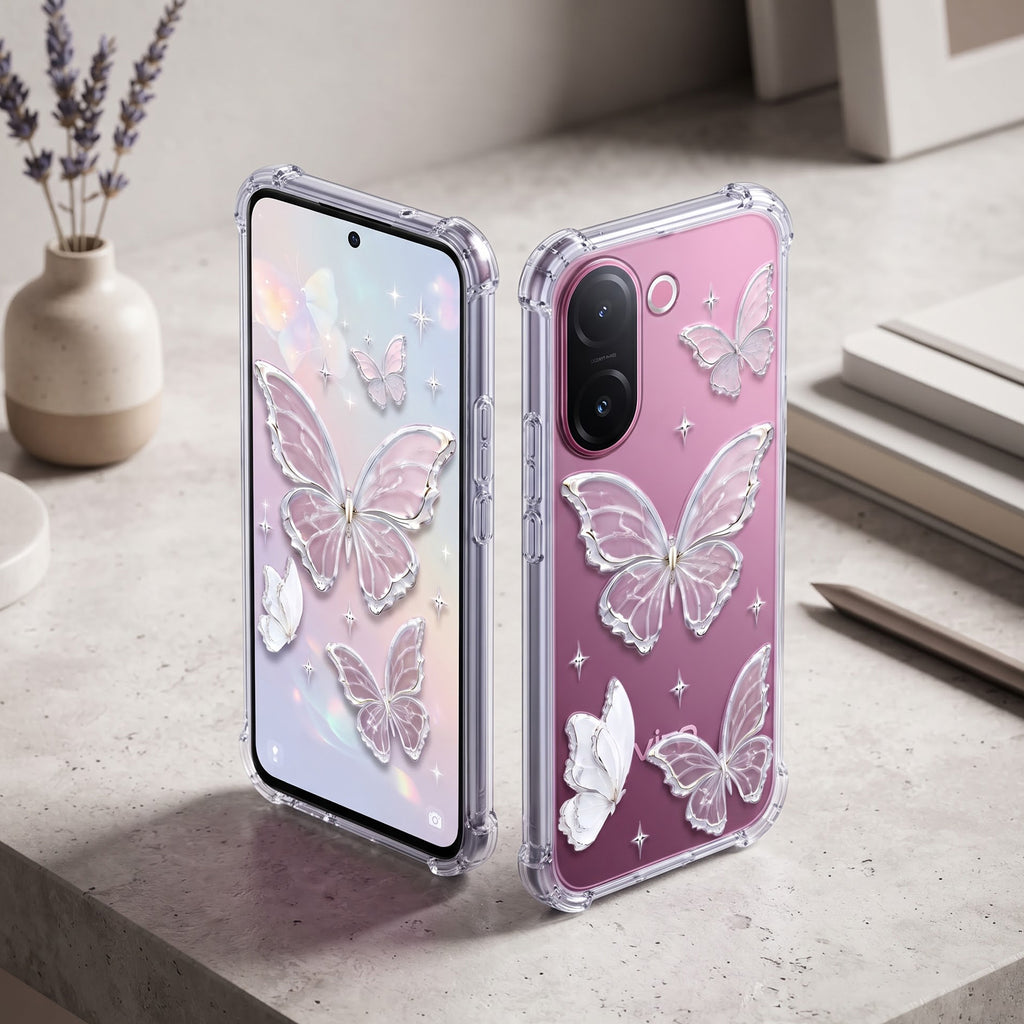 Vivo V60e 5G Transparent Butterfly Airbag Cover