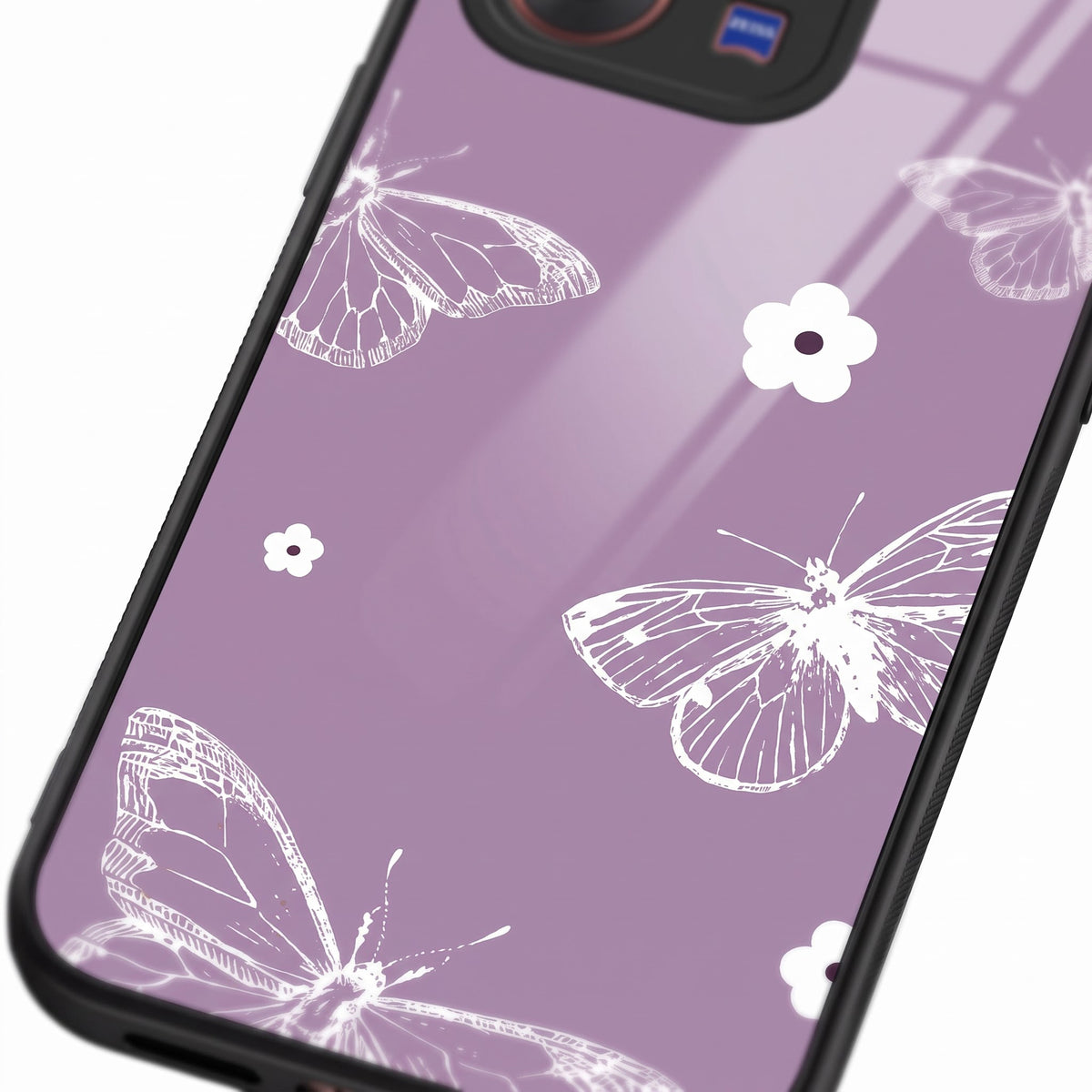 Vivo V70 5G Lavender Butterfly Floral Printed Back Cover