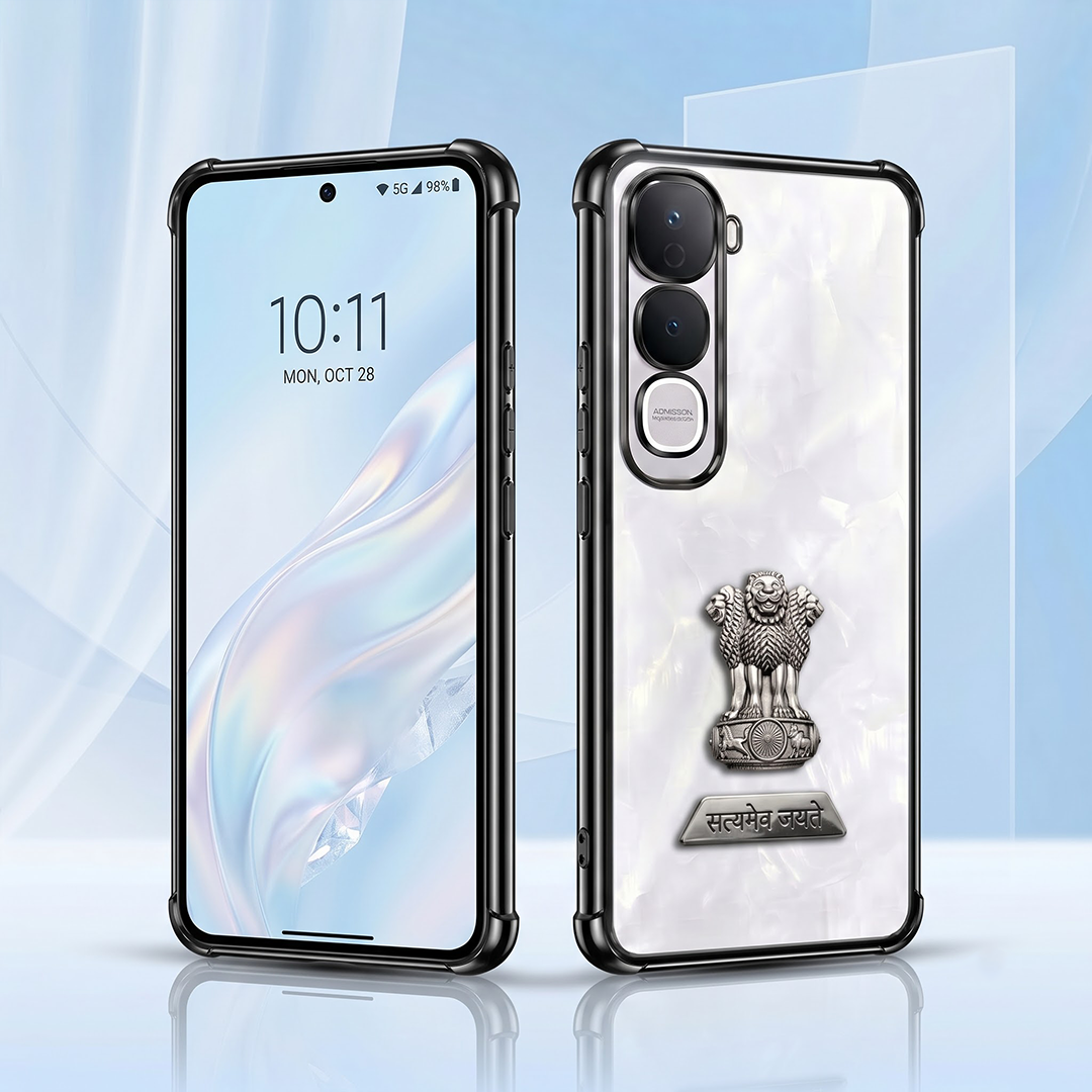 Vivo Y400 Pro 5G Satyamev Jayate 2-in-1 Emblem Transparent Shockproof Airbag Case