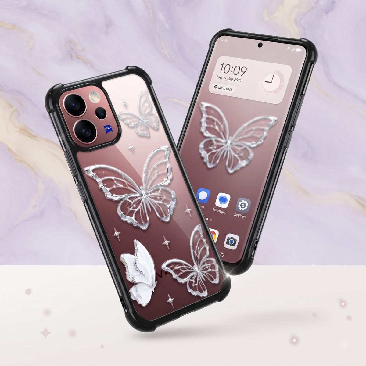 Vivo V70  5G Transparent Butterfly Airbag Cover