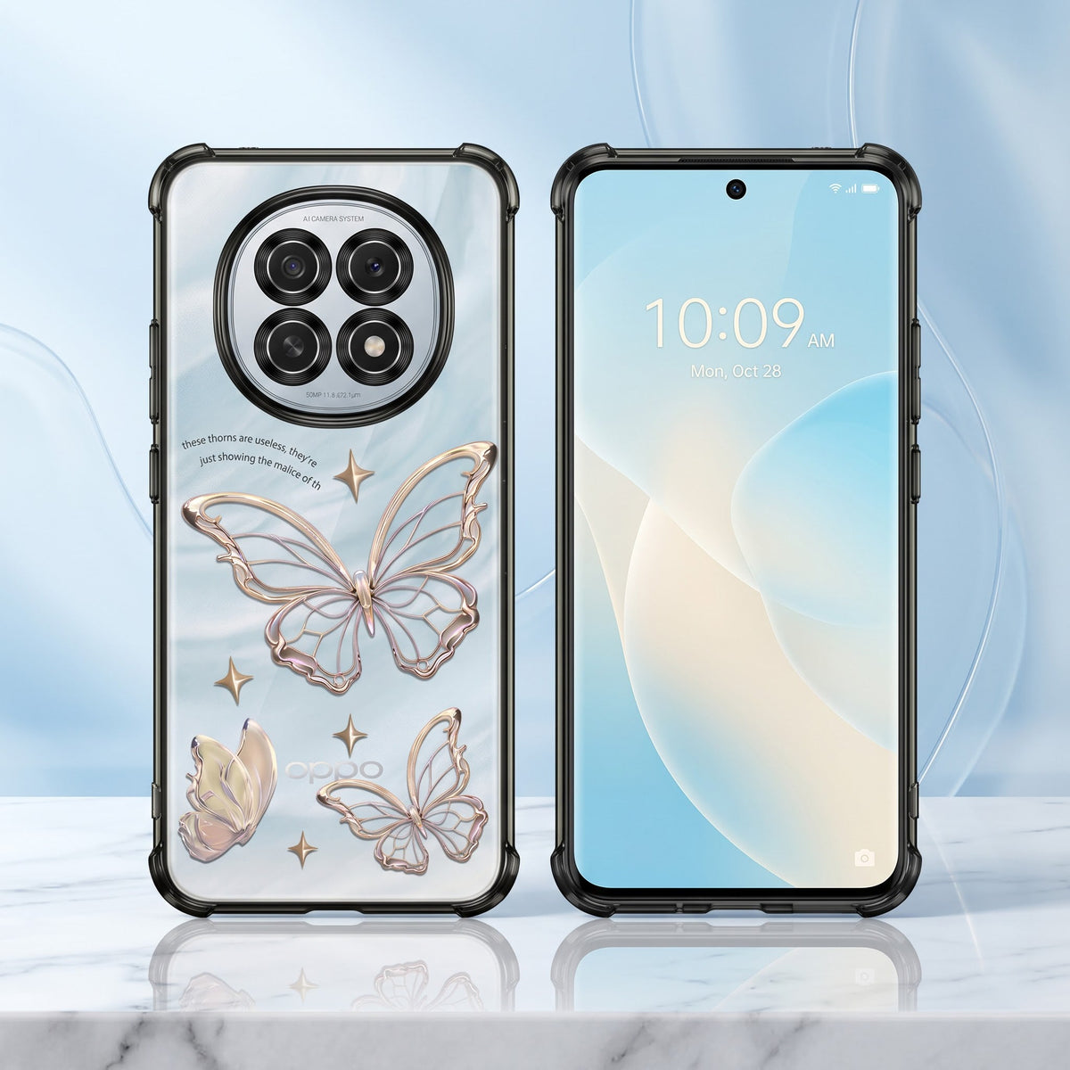 Oppo F29 5G Transparent Butterfly Anti-Yellow Airbag Cover
