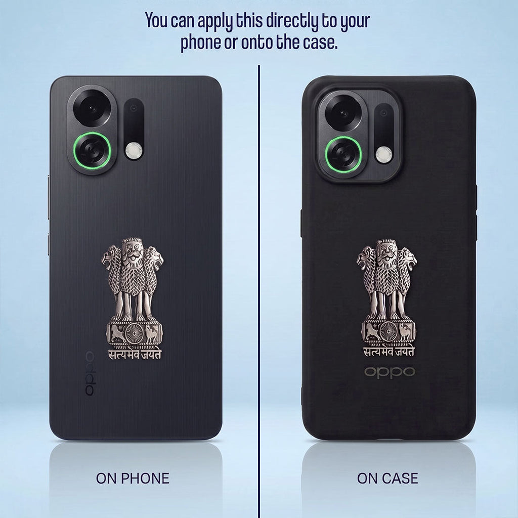 Oppo K13 Turbo Pro 5G Compatible Satyamev Jayate 3D Metal Emblem Sticker