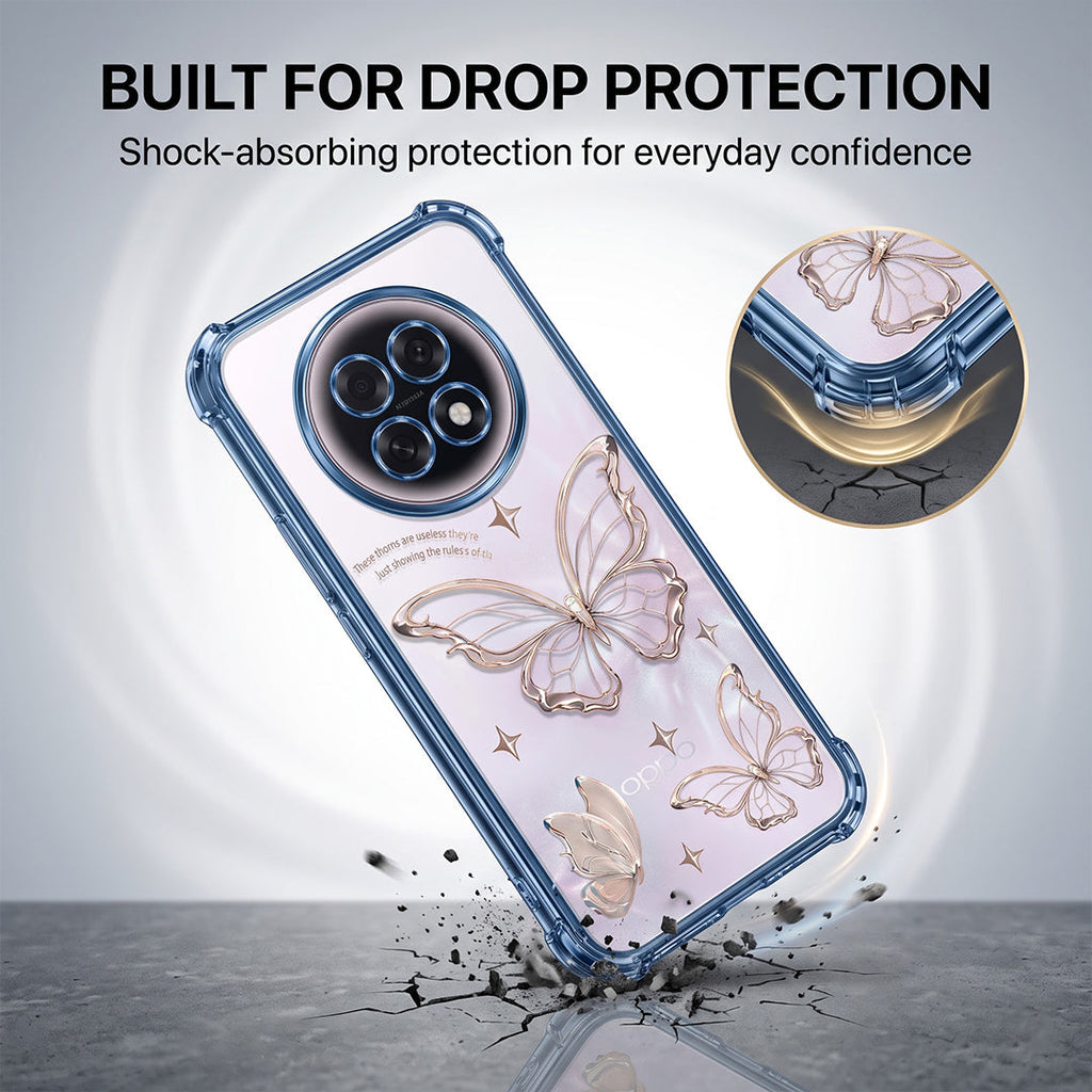 Oppo F31 Pro+ 5G Transparent Butterfly Anti-Yellow Airbag Cover