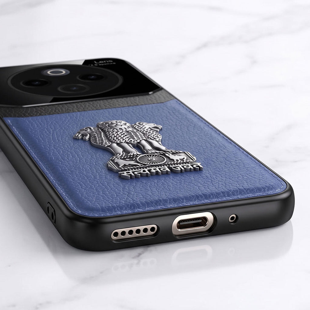 Vivo T4 5G Satyamev Jayate 3D Metal Leather Back Case