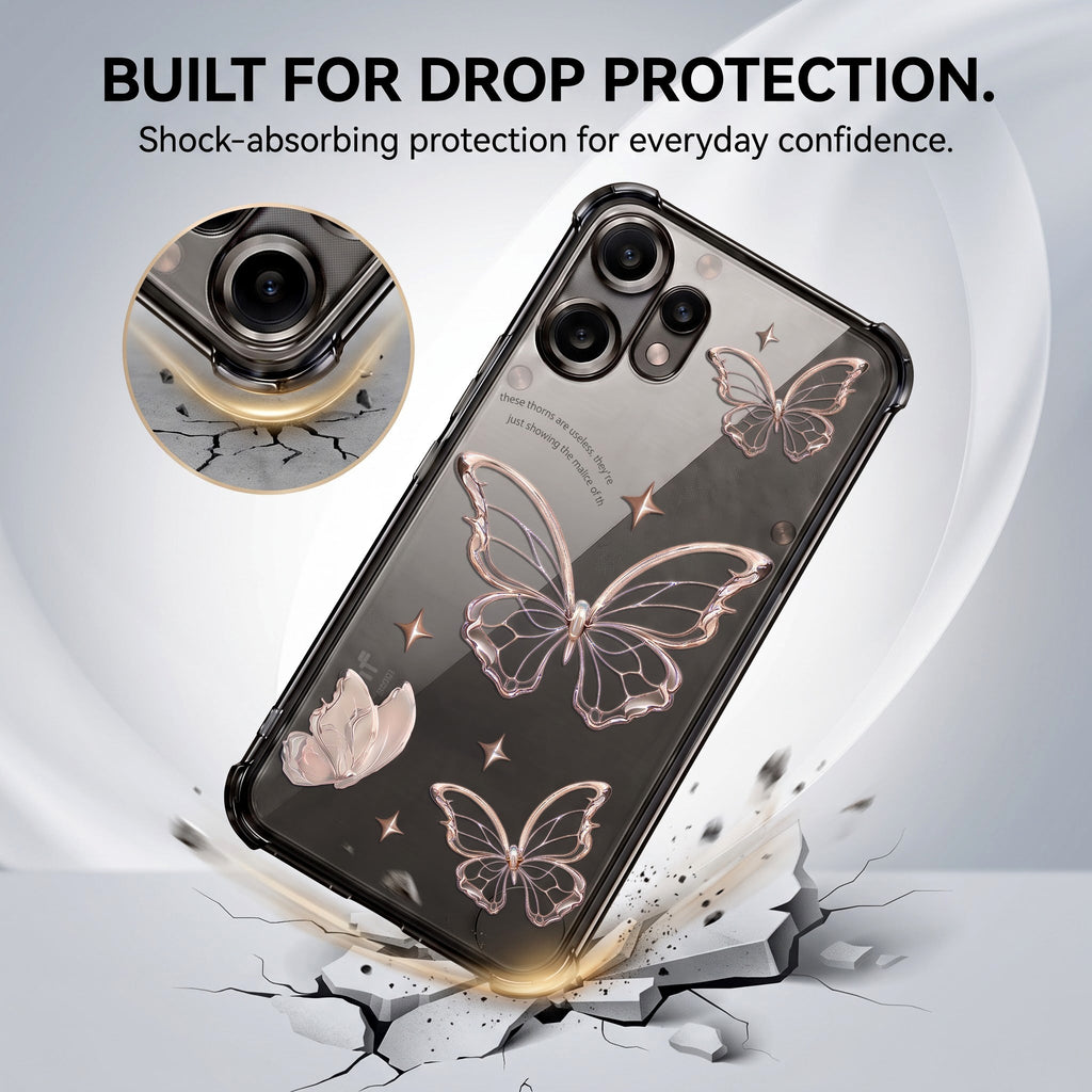 Nothing Phone 2 Pro 5G Transparent Butterfly Anti-Yellow Airbag Cover