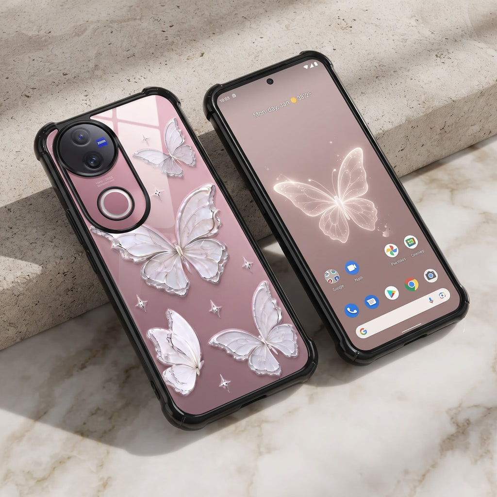 Vivo V50 5G Transparent Butterfly Airbag Cover