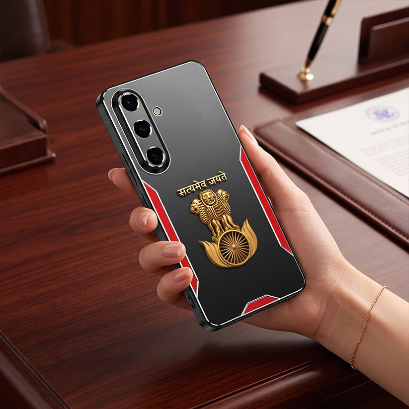 Samsung Galaxy A56 5G Satyamev Jayate 3D Metal Aluminium Back Case