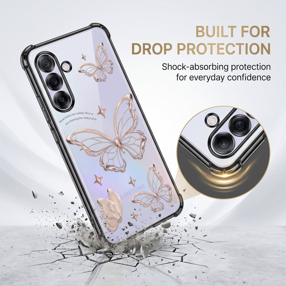 Samsung A36 5G Transparent Butterfly Anti-Yellow Airbag Cover