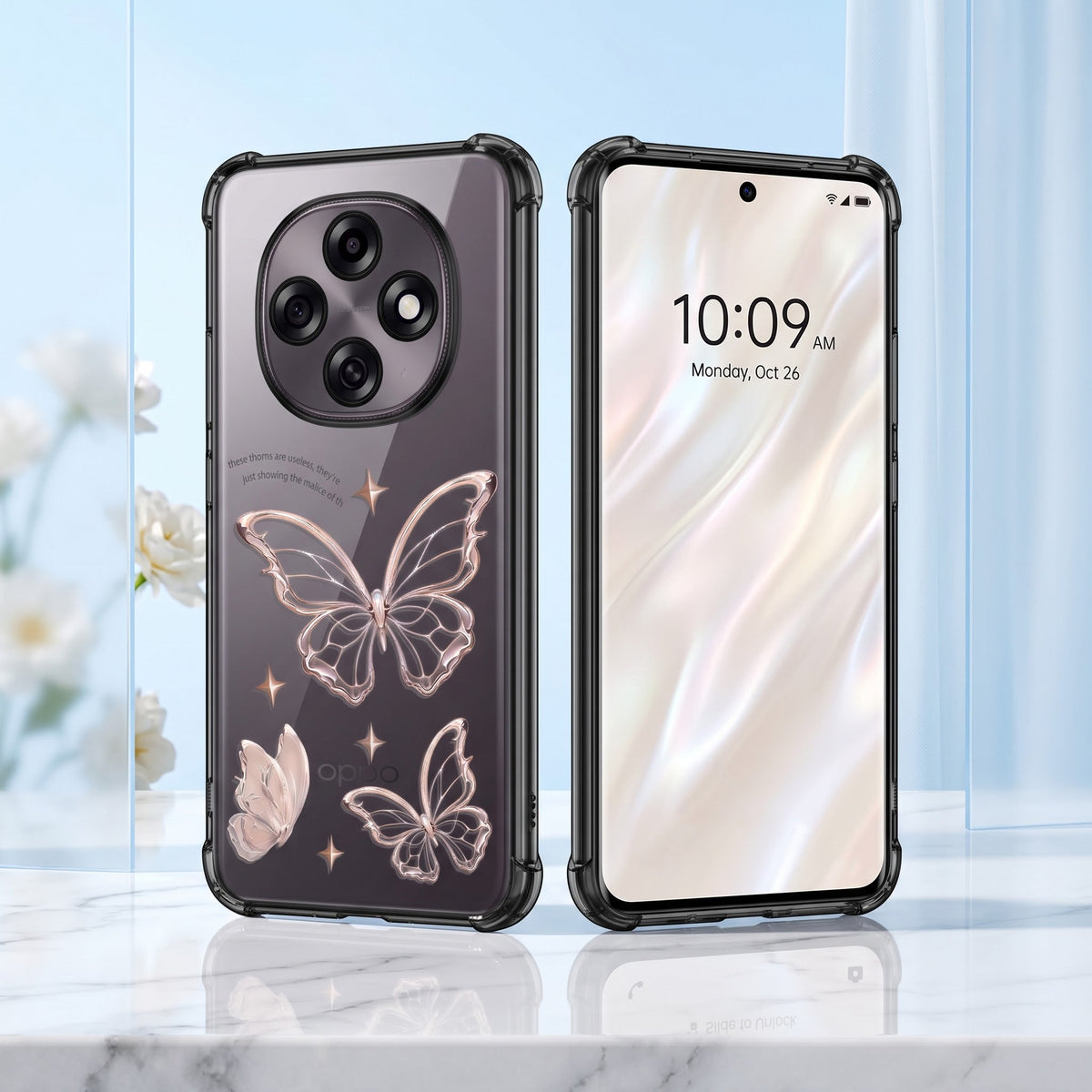 Oppo F31 Pro 5G Transparent Butterfly Anti-Yellow Airbag Cover