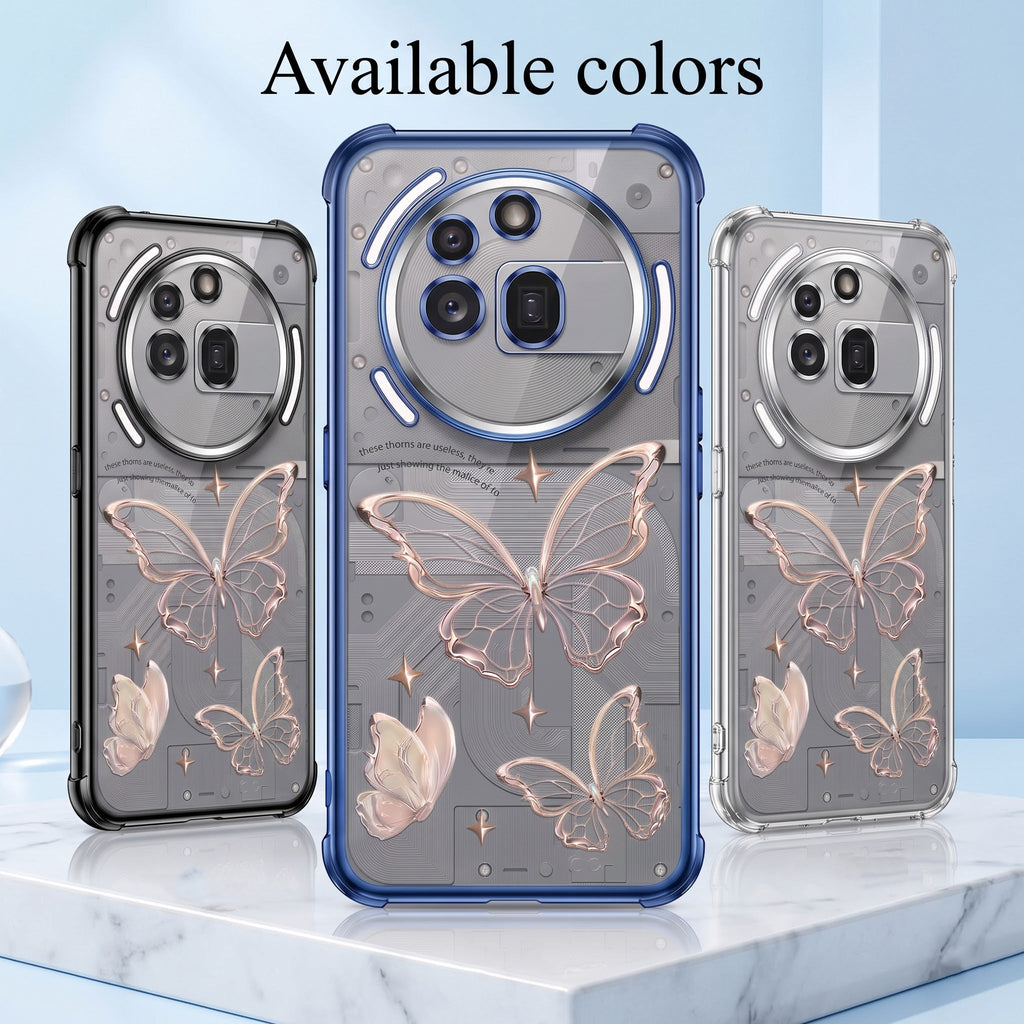 Nothing Phone 3A Pro 5G Transparent Butterfly Anti-Yellow Airbag Cover