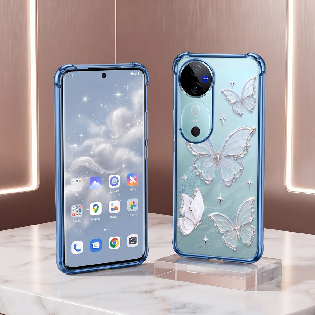 Vivo V40 5G Transparent Butterfly Airbag Cover