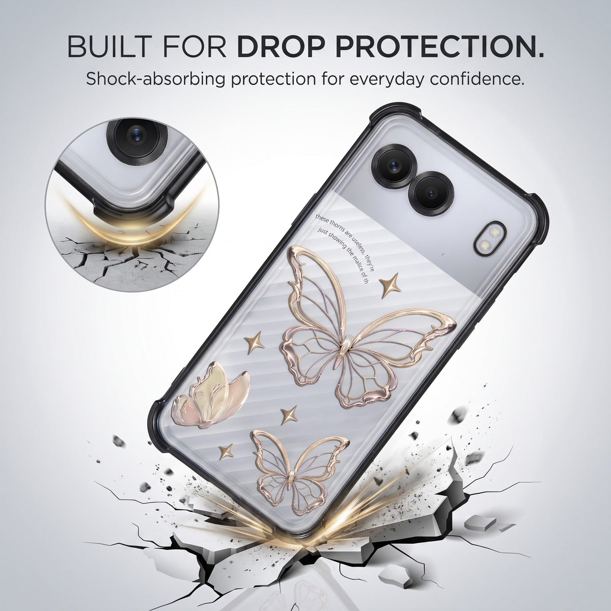 Oneplus Nord 4 5G Transparent Butterfly Anti-Yellow Airbag Cover