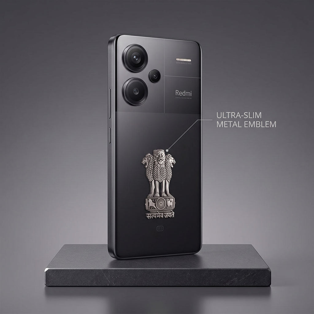 Redmi Note 13 Pro+ 5G Compatible Satyamev Jayate 3D Metal Emblem Sticker