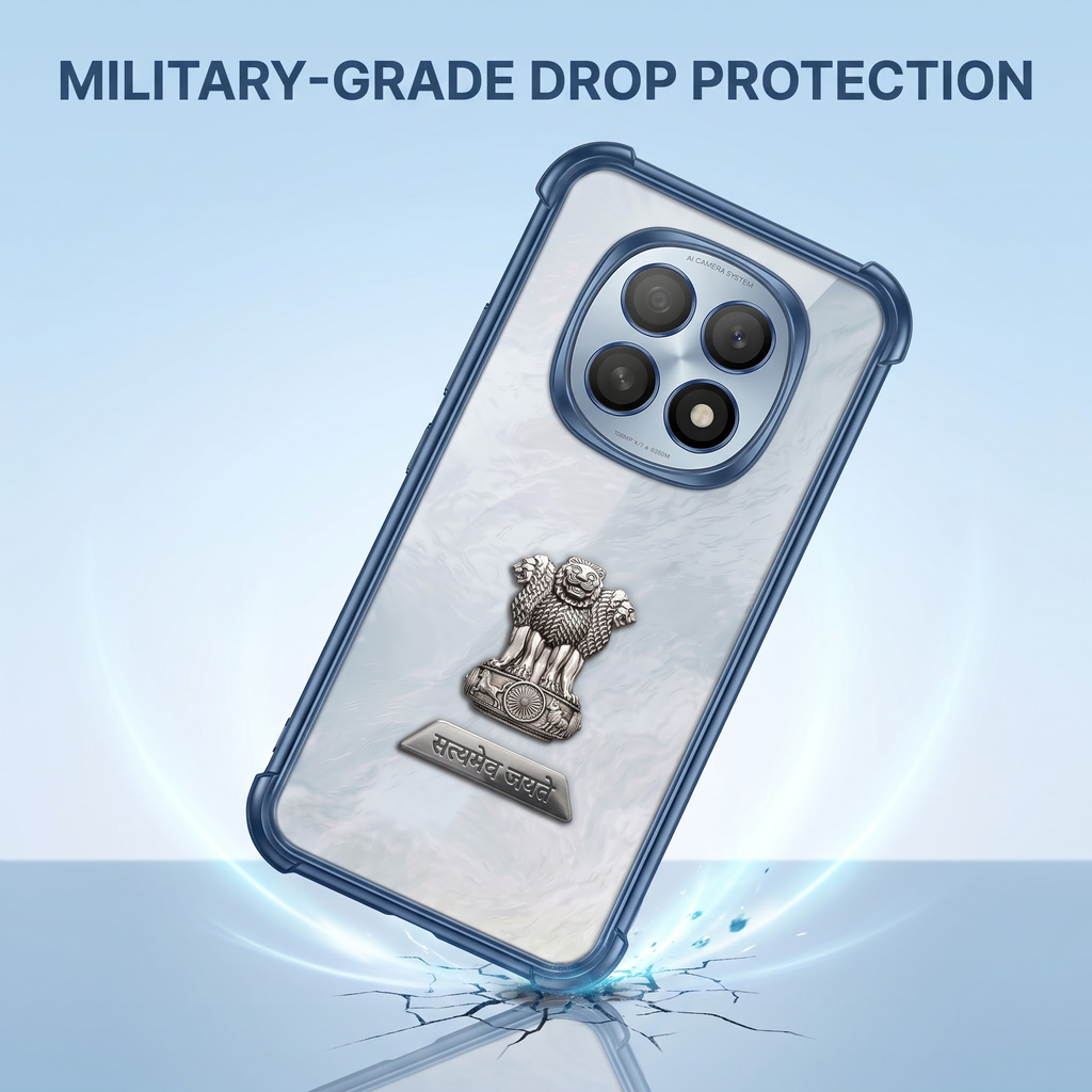 Oppo F29 5G Satyamev Jayate 2-in-1 Emblem Transparent Shockproof Airbag Case