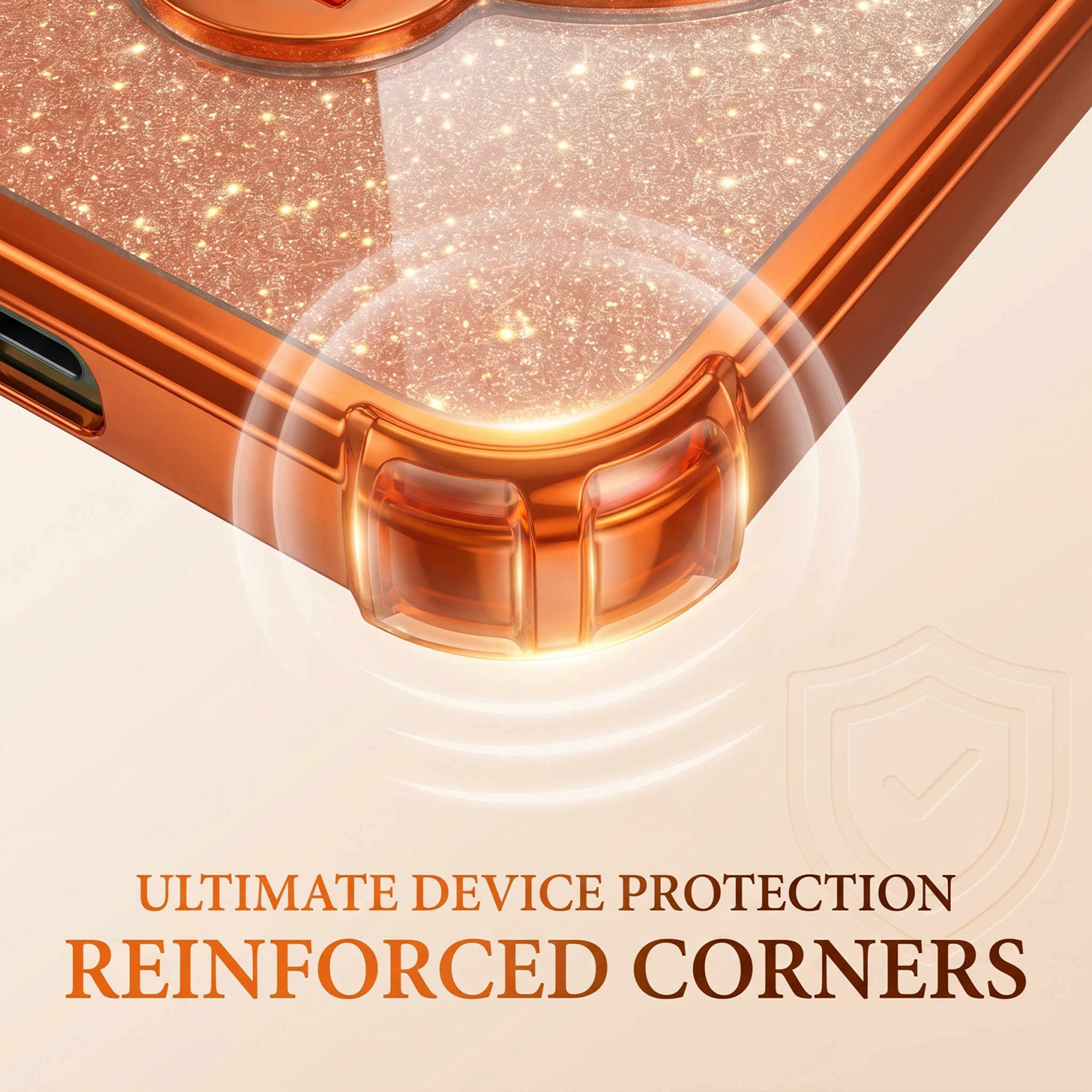 Vivo V50 5G Stress Buster Wheel Rotating Shimmer Airbag Cosmic Orange Case
