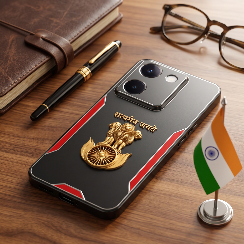 Vivo Y200 Pro 5G Satyamev Jayate 3D Metal Aluminium Back Case