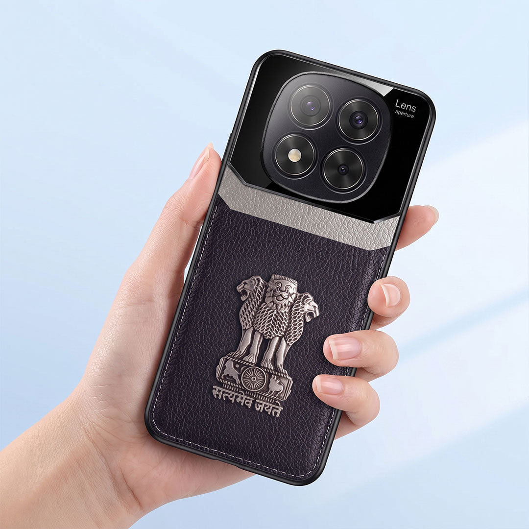 Redmi Note 14 Pro+ 5G Satyamev Jayate 3D Metal Leather Back Case