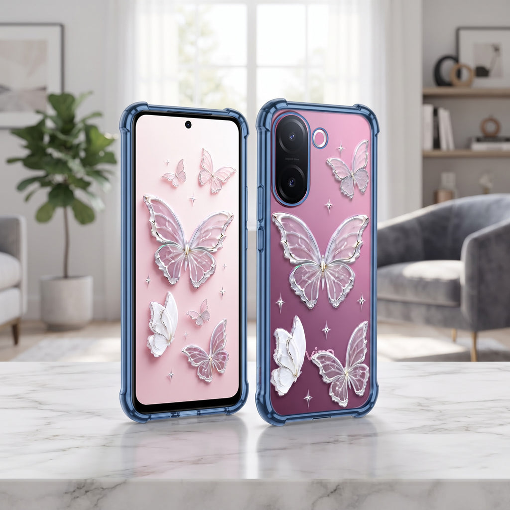 Vivo V60e 5G Transparent Butterfly Airbag Cover