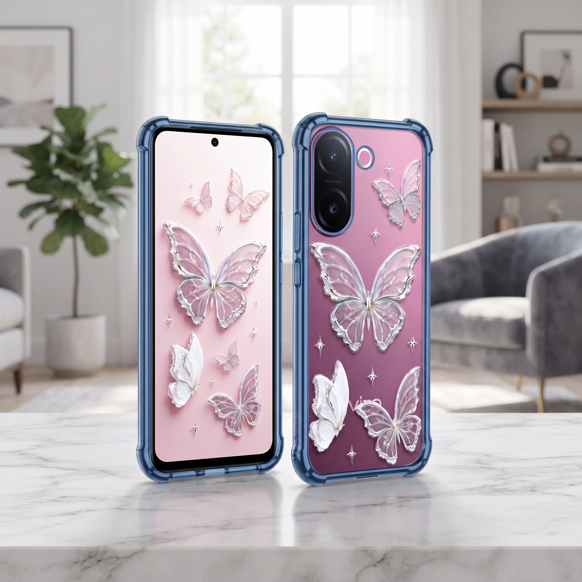 Vivo V60e 5G Transparent Butterfly Airbag Cover