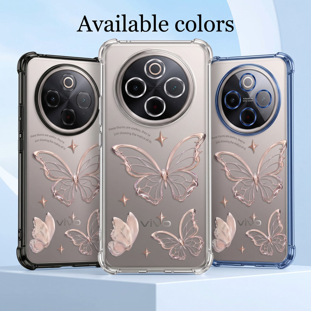 Vivo T4 5G Transparent Butterfly Anti-Yellow Airbag Cover