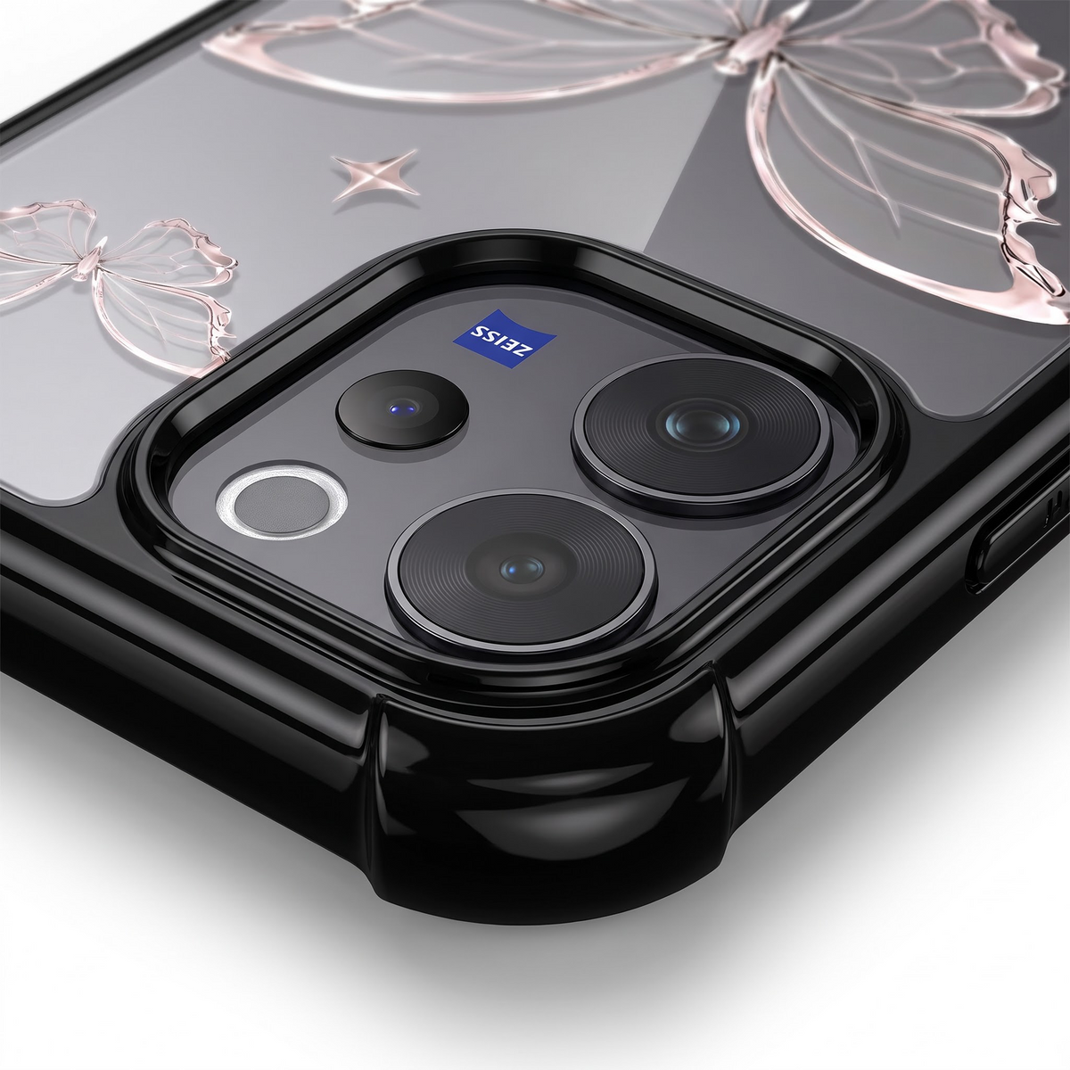 Vivo V70 5G Transparent Butterfly Anti-Yellow Airbag Cover