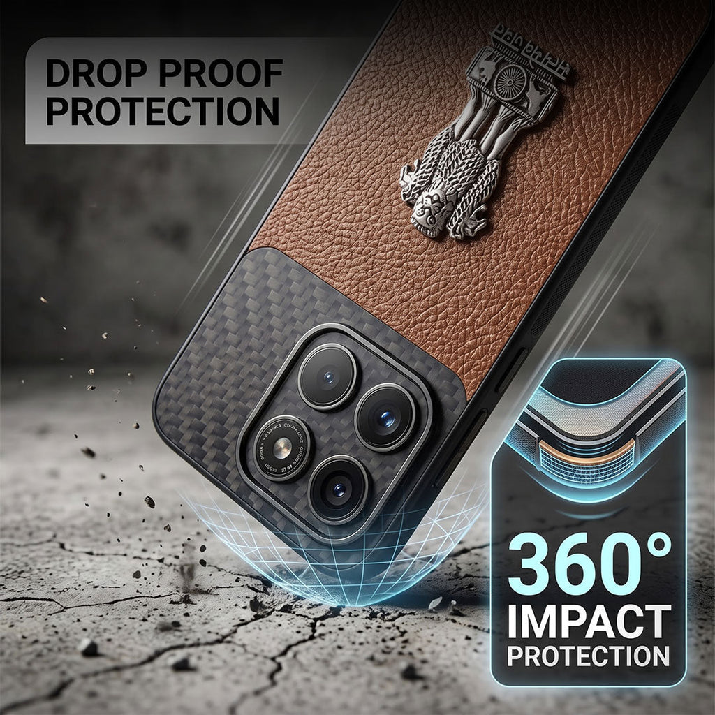 Motorola Edge 60 Pro 5g Satyamev Jayate Carbon Fiber Leather Hybrid Phone Case
