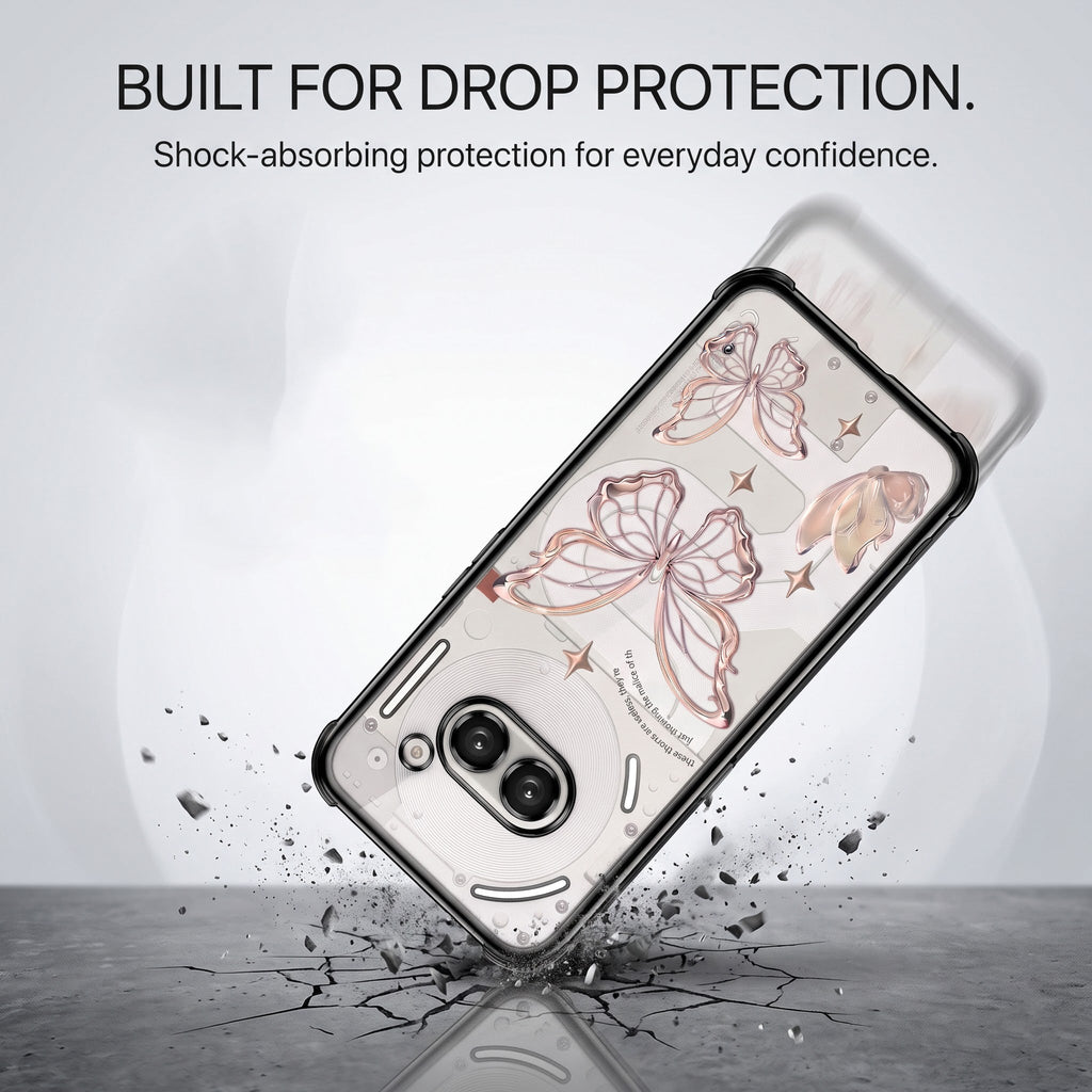 Nothing Phone 2A 5G Transparent Butterfly Anti-Yellow Airbag Cover