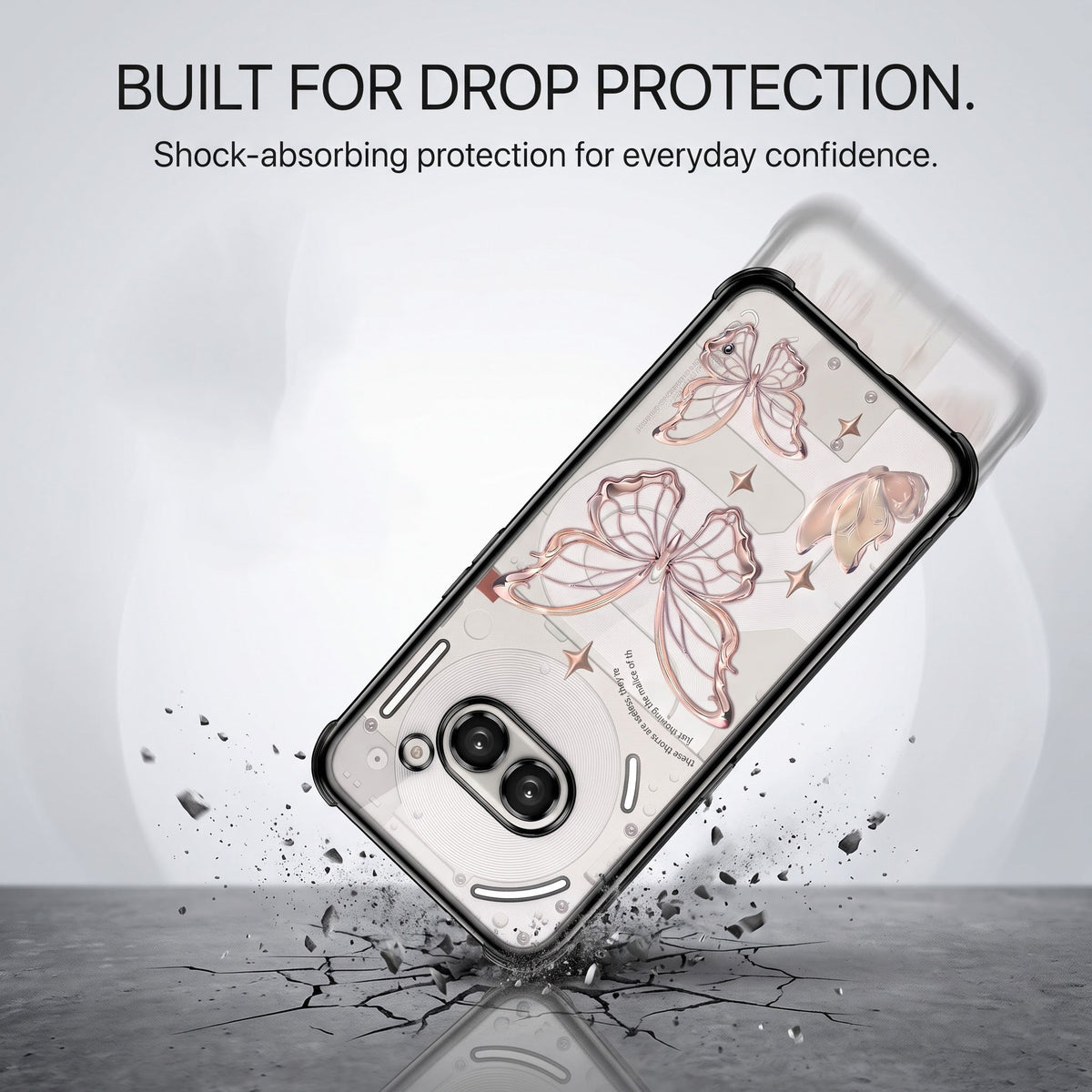 Nothing Phone 2A 5G Transparent Butterfly Anti-Yellow Airbag Cover