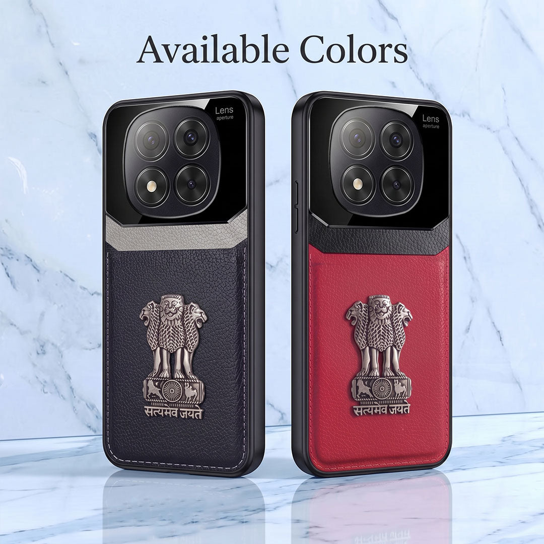 Redmi Note 14 Pro+ 5G Satyamev Jayate 3D Metal Leather Back Case