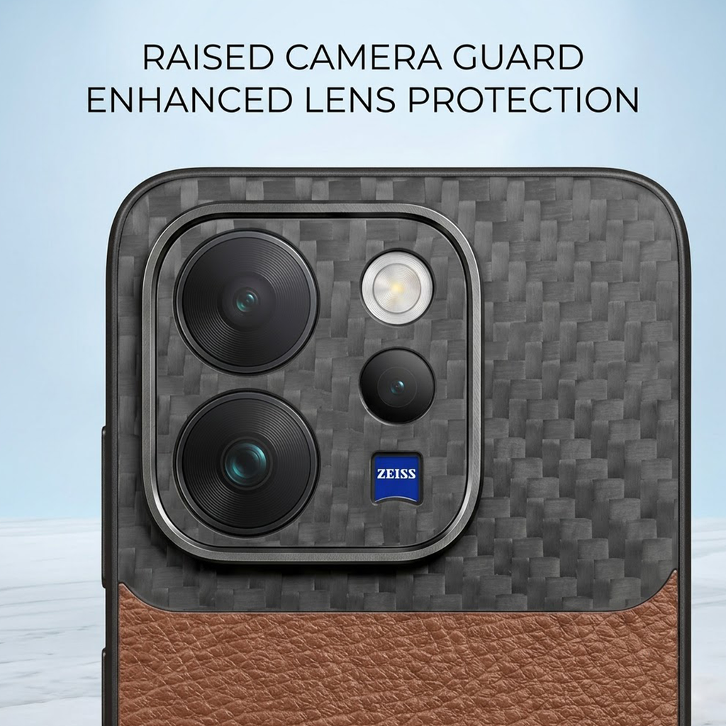 Vivo V70 5G Satyamev Jayate Carbon Fiber Leather Hybrid Phone Case