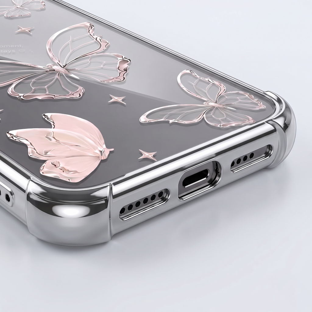 Vivo V70 5G Transparent Butterfly Anti-Yellow Airbag Cover
