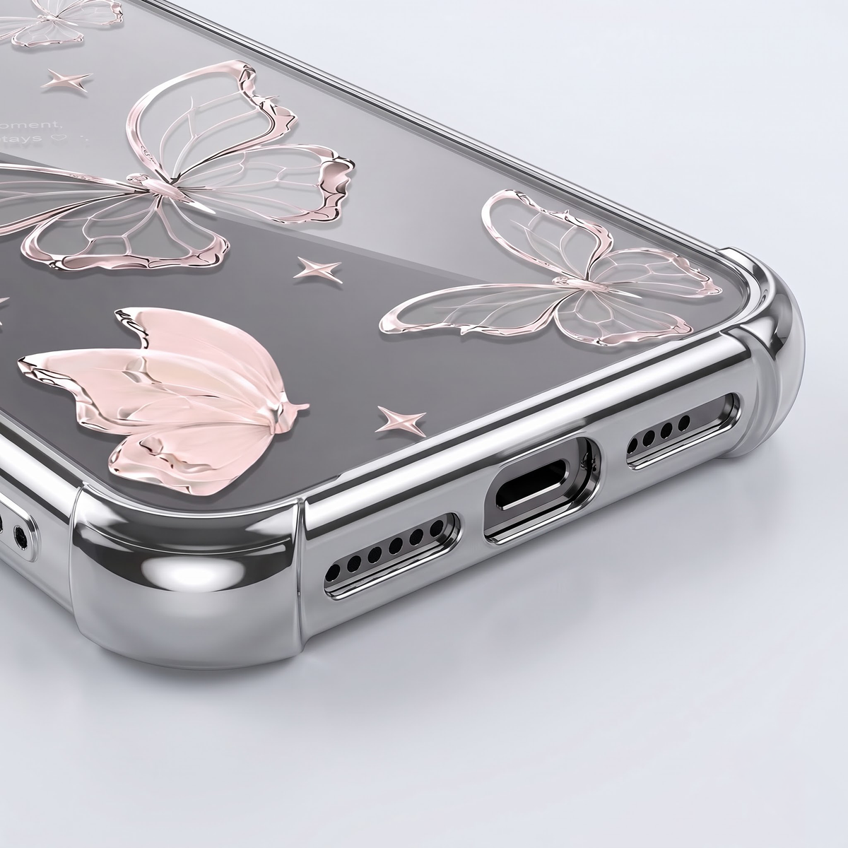 Vivo V70 5G Transparent Butterfly Anti-Yellow Airbag Cover