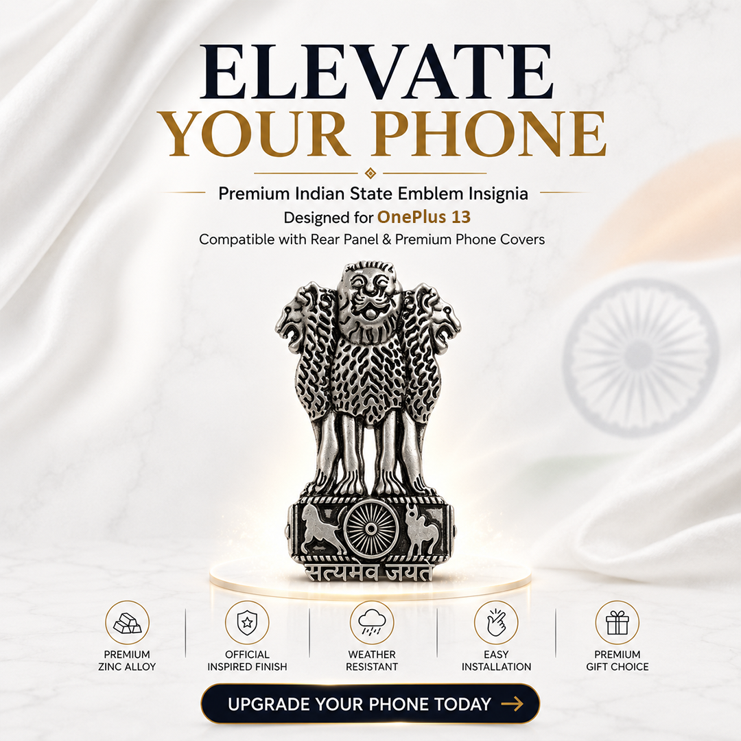 Vivo T4 Pro 5G Compatible Satyamev Jayate 3D Metal Emblem Sticker