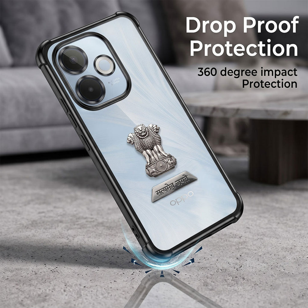 Oppo A5 Pro 5G Satyamev Jayate 2-in-1 Emblem Transparent Shockproof Airbag Case