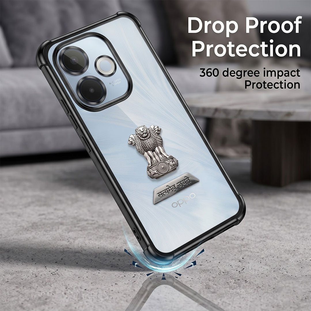 Oppo A5 Pro 5G Satyamev Jayate 2-in-1 Emblem Transparent Shockproof Airbag Case