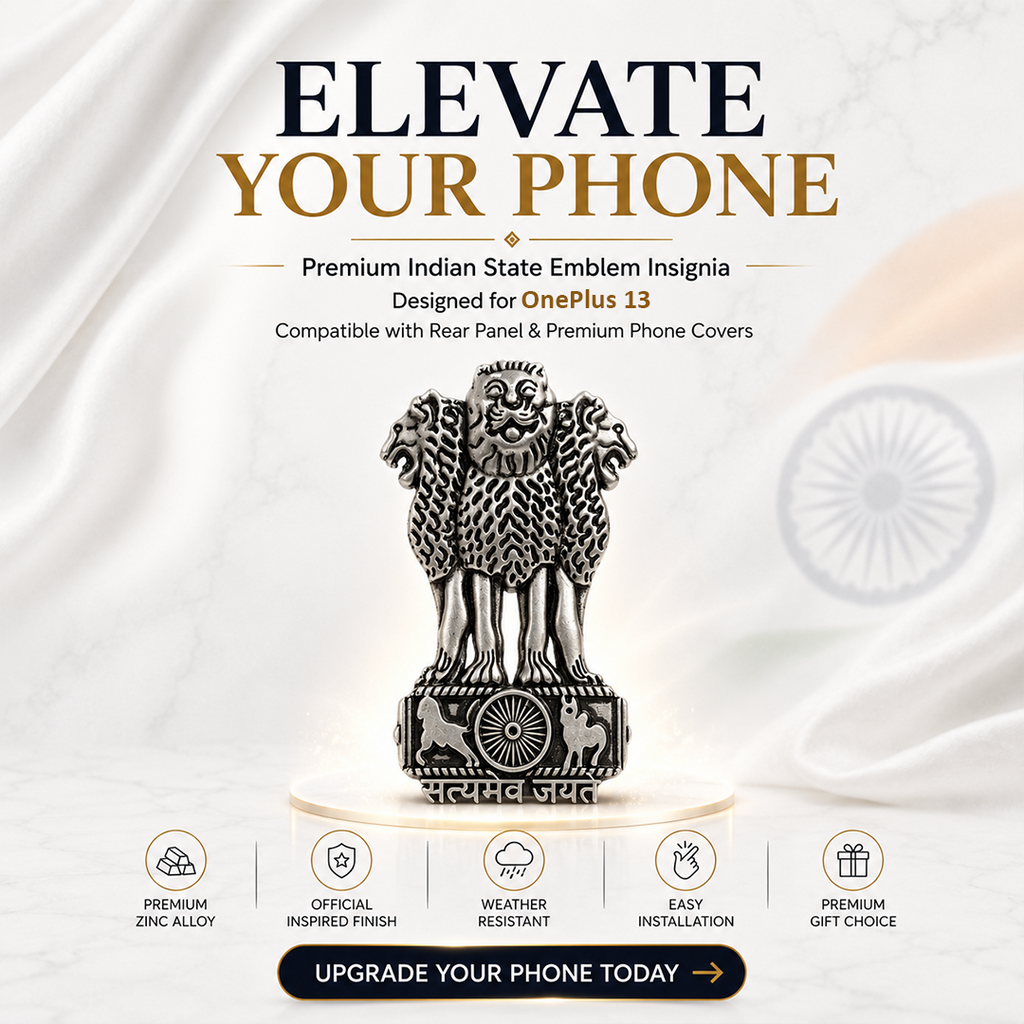OnePlus 13 5G Compatible Satyamev Jayate 3D Metal Emblem Sticker