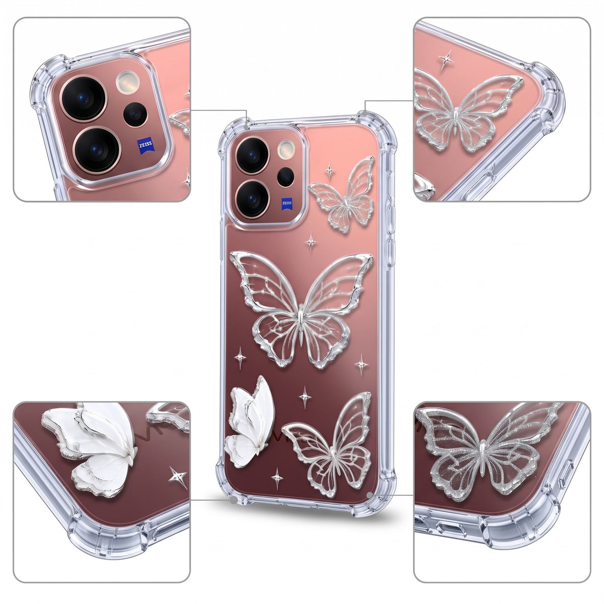 Vivo V70  5G Transparent Butterfly Airbag Cover