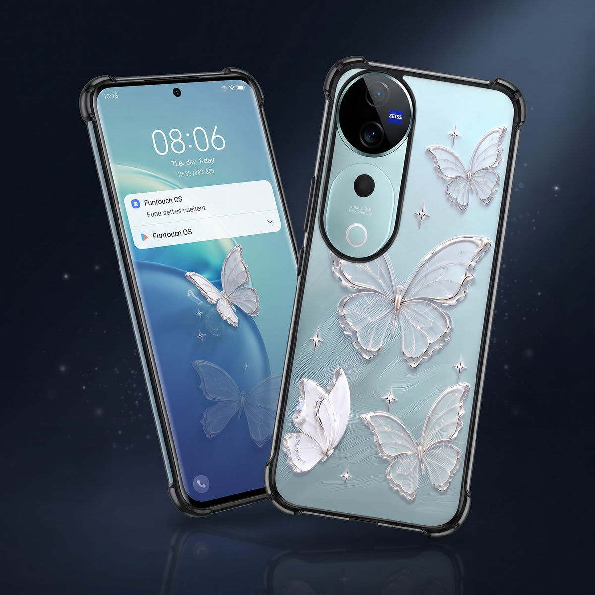 Vivo V40 PRO 5G Transparent Butterfly Airbag Cover