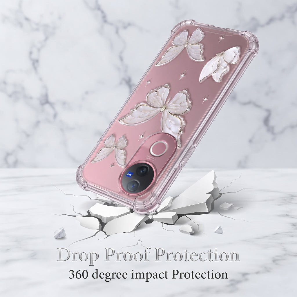 Vivo V50 5G Transparent Butterfly Airbag Cover