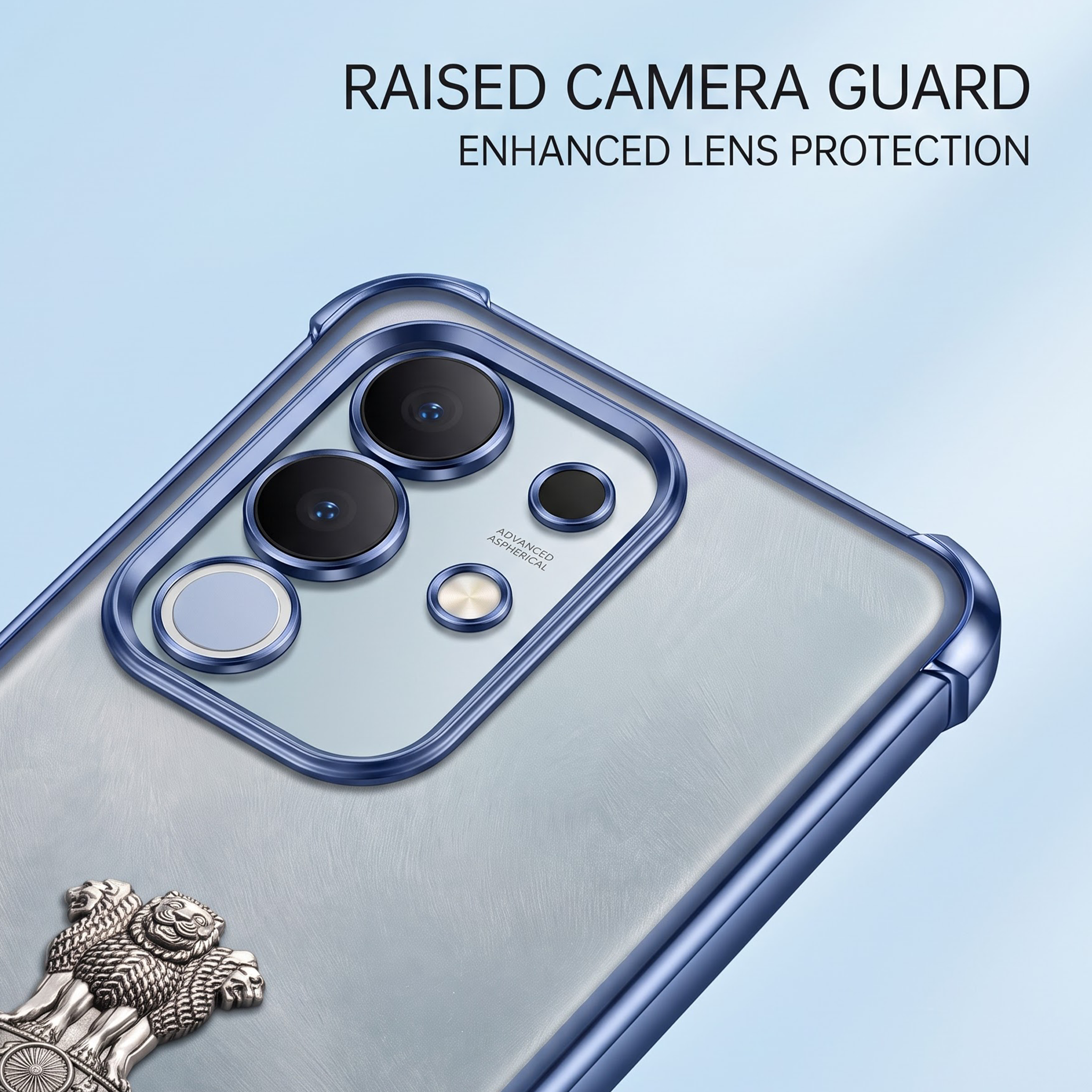 Vivo T4x 5G Satyamev Jayate 2-in-1 Emblem Transparent Shockproof Airbag Case