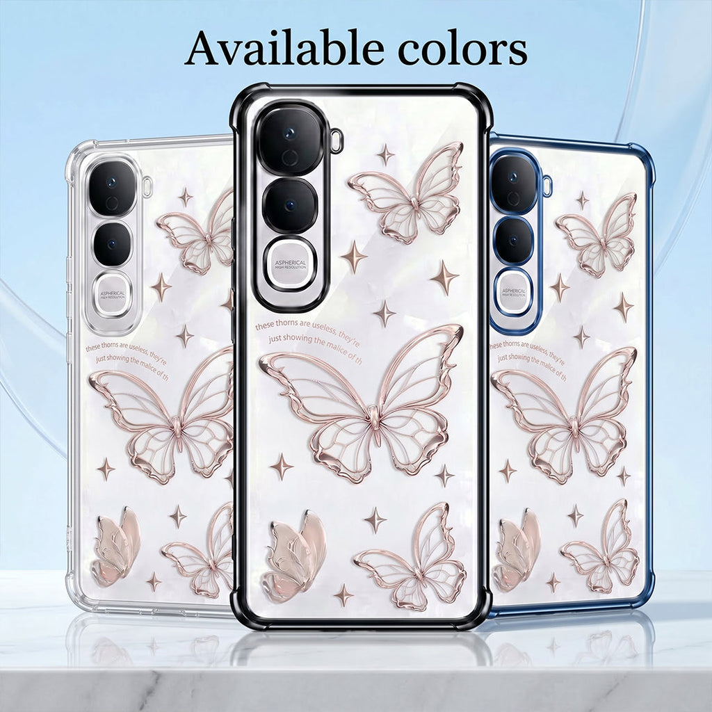 Vivo Y400 Pro 5G Transparent Butterfly Anti-Yellow Airbag Cover