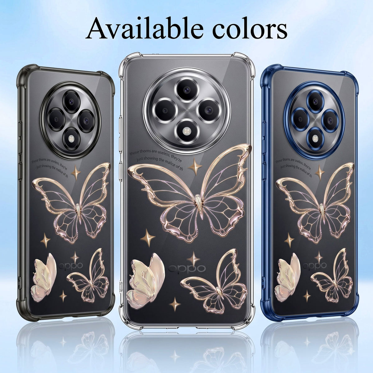 Oppo Reno 12F 5G Transparent Butterfly Anti-Yellow Airbag Cover